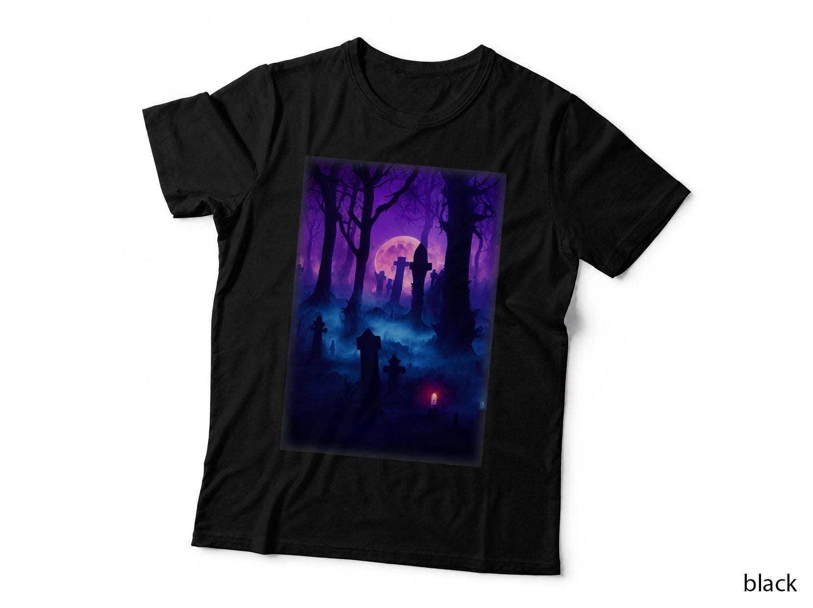 Haunted Graveyard in a Gnarly Forest Cemetery T-Shirt