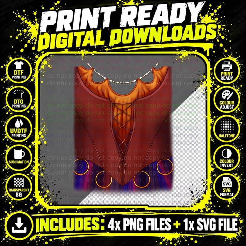Hocus Pocus Mary Sanderson Halloween Costume T-Shirt Png SVG Digital Bundle