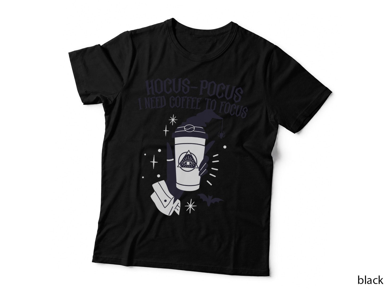 Hocus Pocus Shirt I Need Coffee to Focus Halloween Witch T-Shirt