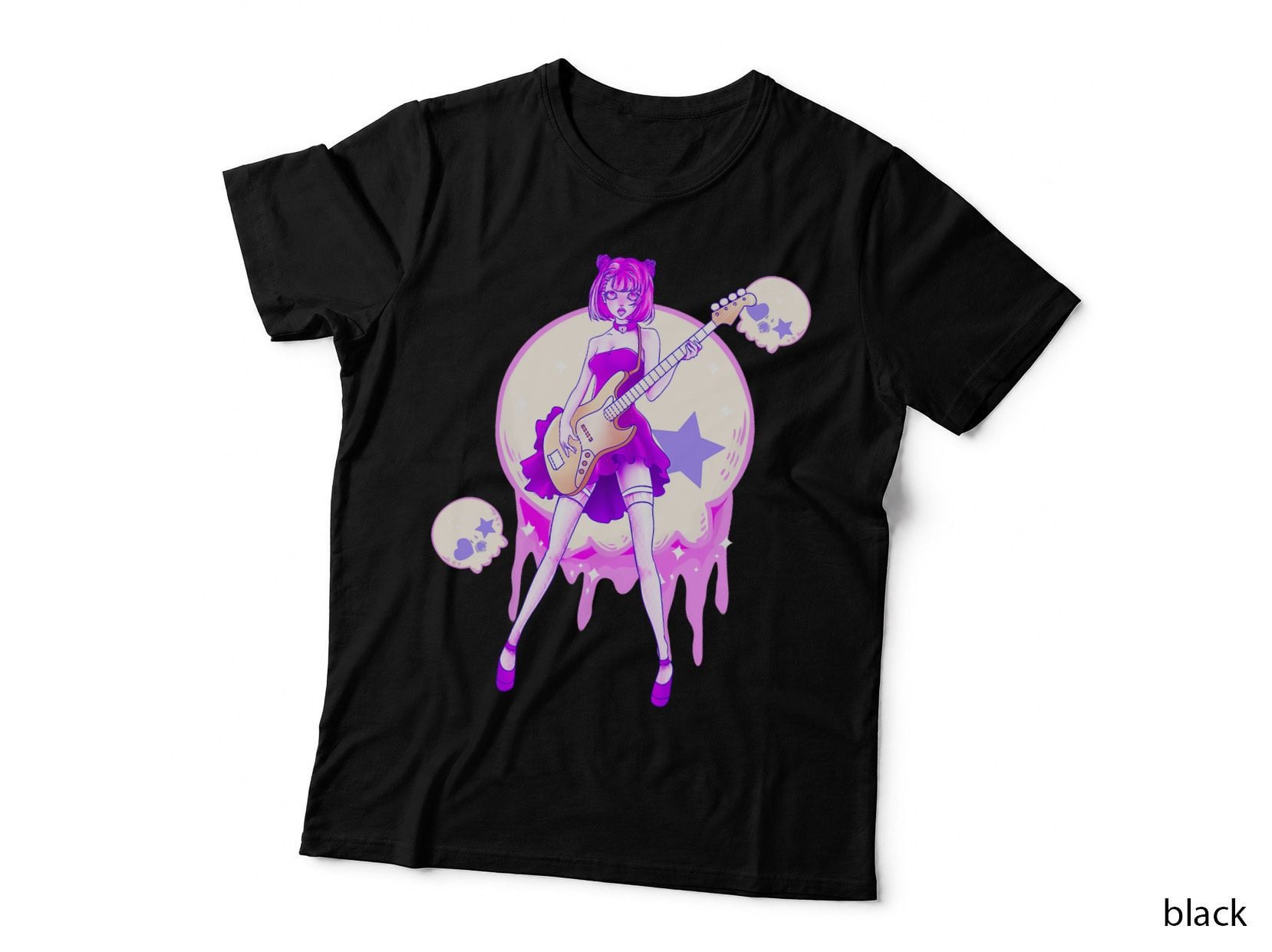 Japanese Anime Girl Creepy Cute Pastel Goth Aesthetic T-Shirt
