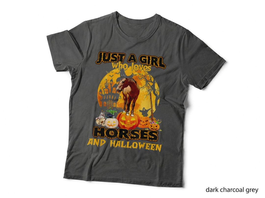 Just a Girl Horses and Halloween T-Shirt