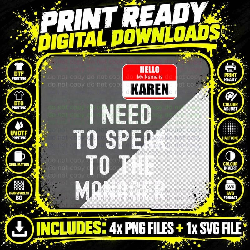 Karen Halloween Costume, Speak to the Manager Png SVG Digital Bundle