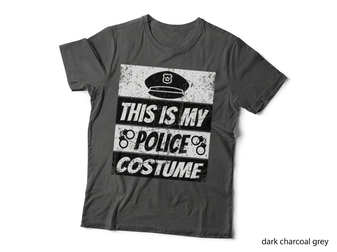 Lazy Police Costume Shirt Cop Shirt for Halloween Men Boys T-Shirt