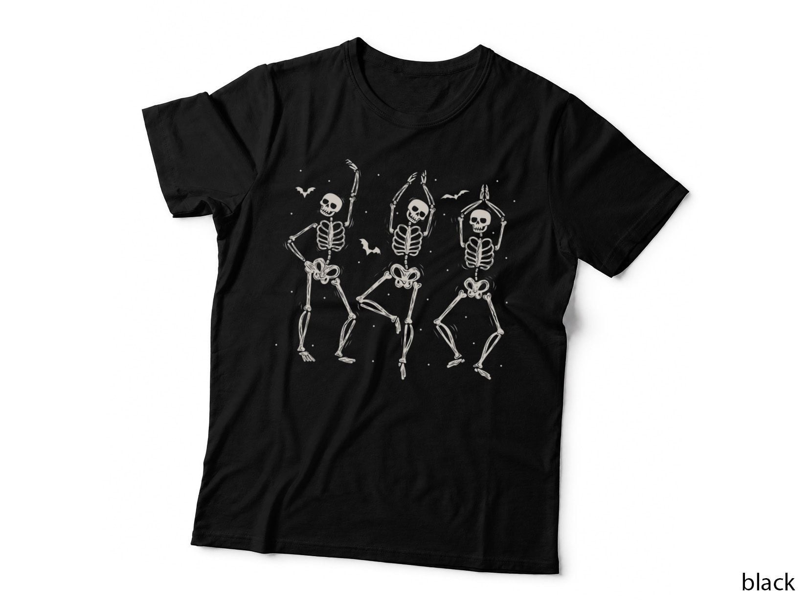 Macabre Dance of Death Modern Skeleton Dancing Halloween T-Shirt
