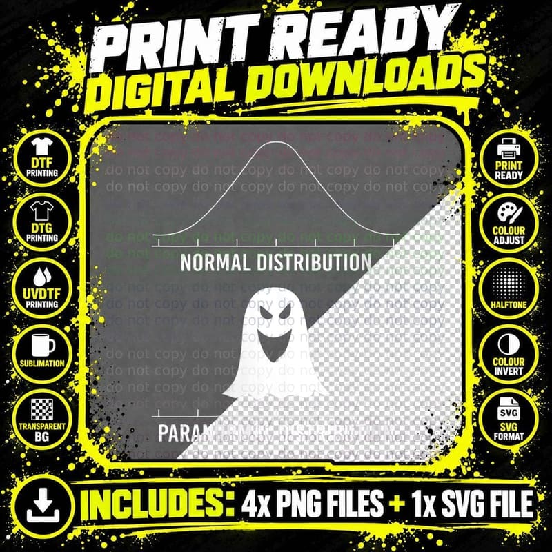 Math Teacher Normal Paranormal Distribution Funny Png SVG Digital Bundle