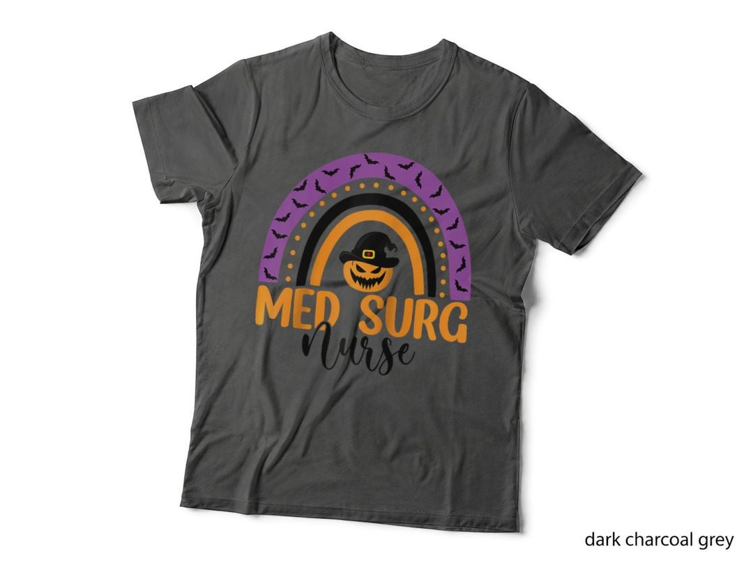 Med Surg Nurse Rainbow Halloween Medical Surgical, Halloween T-Shirt