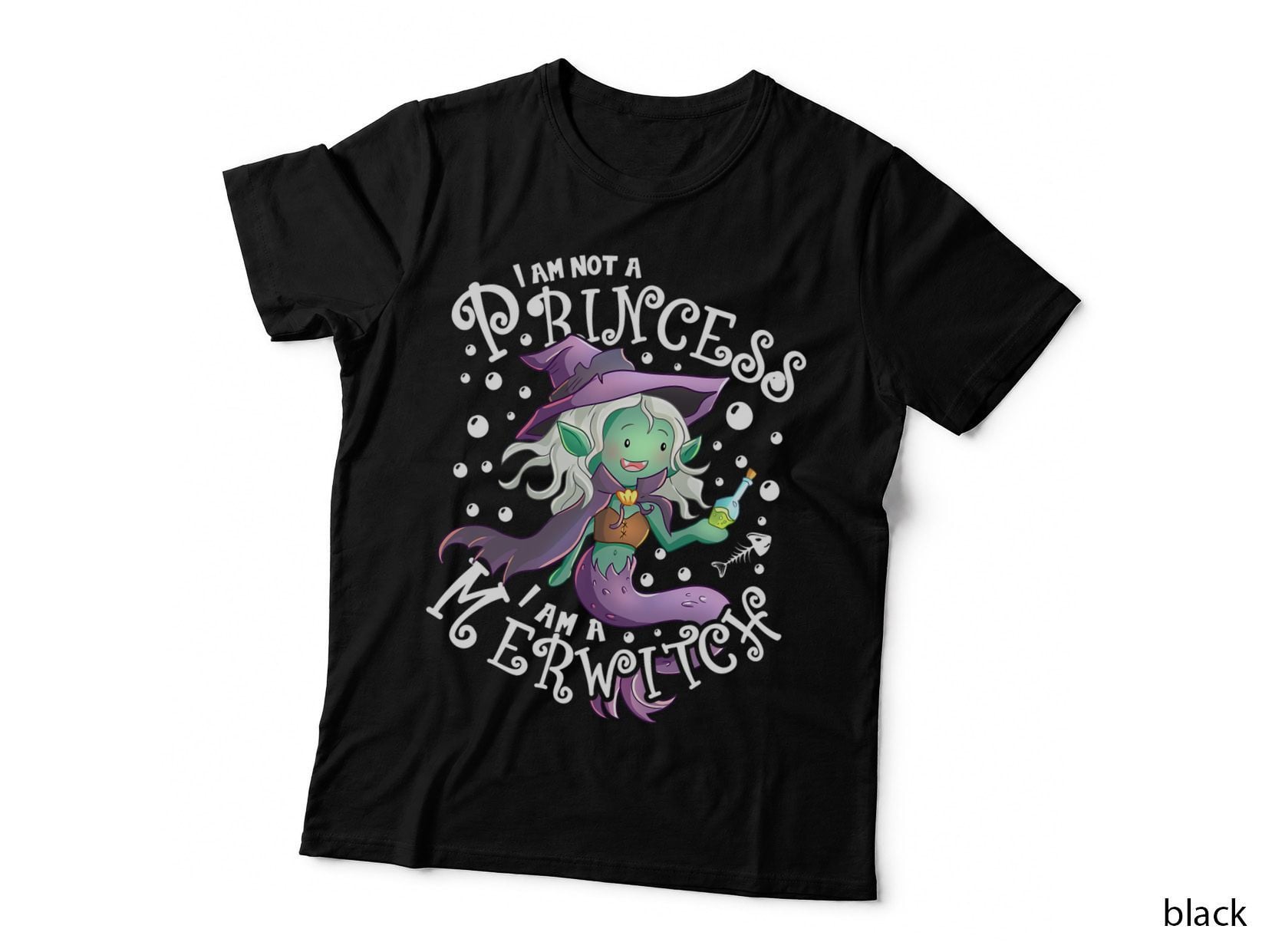 Merwitch Not a Princess I Mermaid Witch Girls Halloween T-Shirt