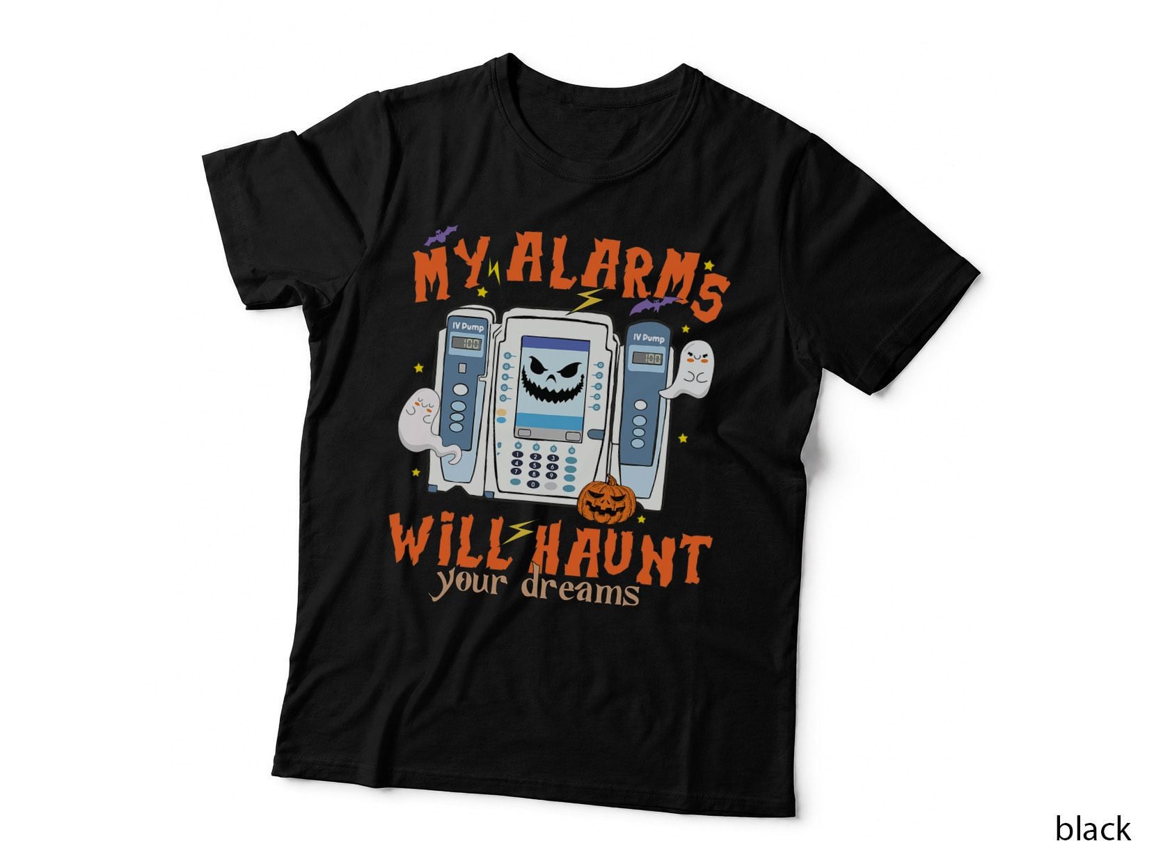 My Alarms Will Haunt Your Dreams Funny ICU Nurse Halloween T-Shirt