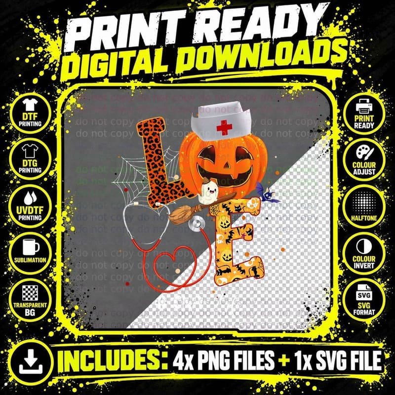 Nurse Halloween Costumes for Women Wth Love CNA Life Png SVG Digital Bundle