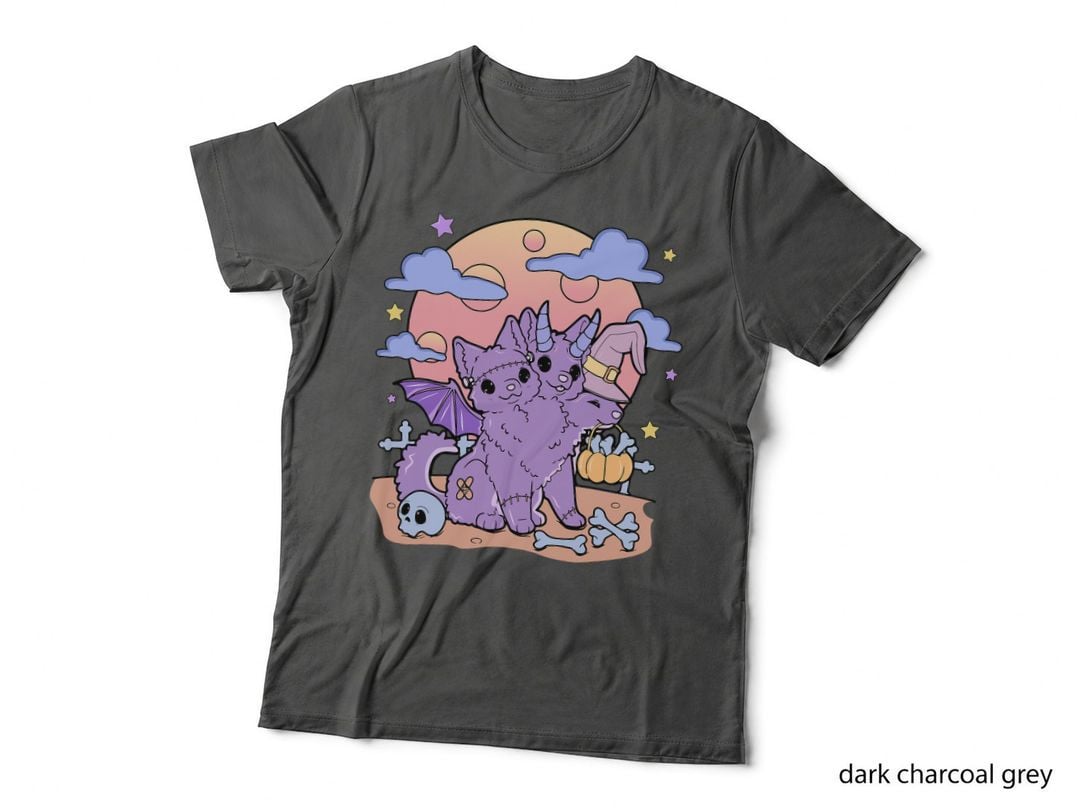 Pastel Goth Witchy 3 Headed Dog Creepy Kawaii Halloween T-Shirt
