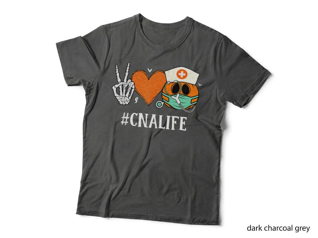 Peace Love CNA Halloween Nurse Certified Nursing Assistant T-Shirt