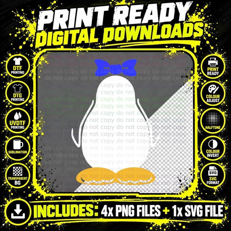 Penguin Costume Cute Tuxedo for Halloween and Carnival Png SVG Digital Bundle