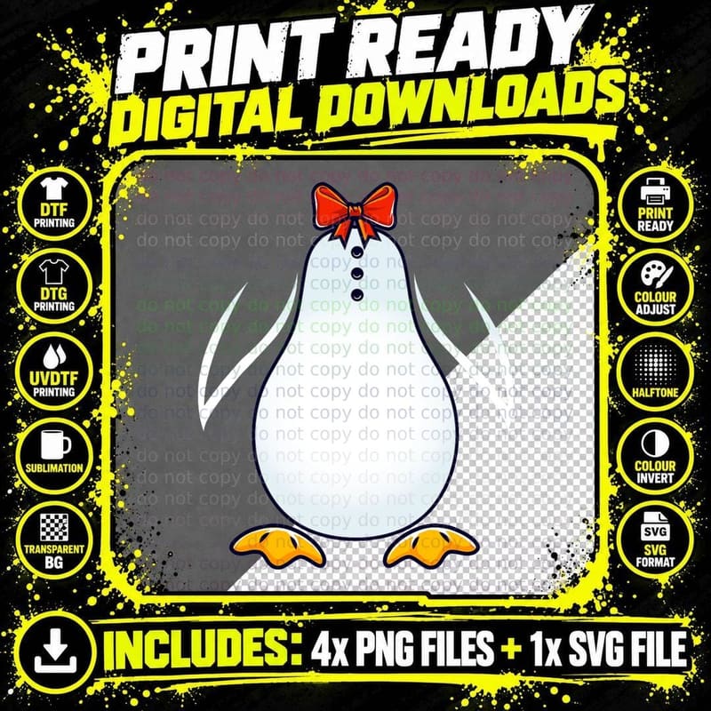 Penguin Costume Tuxedo Halloween Kids Toddler Boys Girls Png SVG Digital Bundle