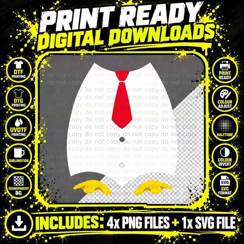 Penguin Costume for Kids Penguin Tuxedo Halloween Png SVG Digital Bundle