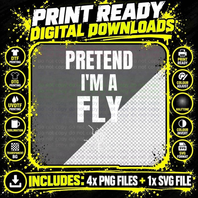Pretend I'm a Fly Funny Lazy Halloween Costumes 2020 Png SVG Digital Bundle