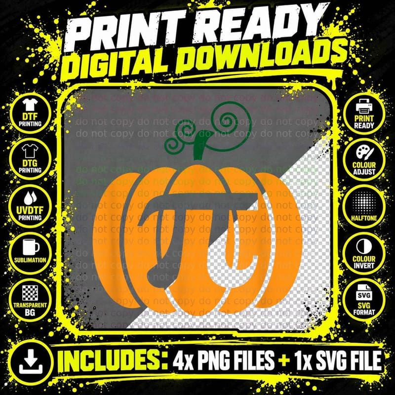 Pumpkin Pi - Funny Halloween Math Teacher Mathematician Png SVG Digital Bundle