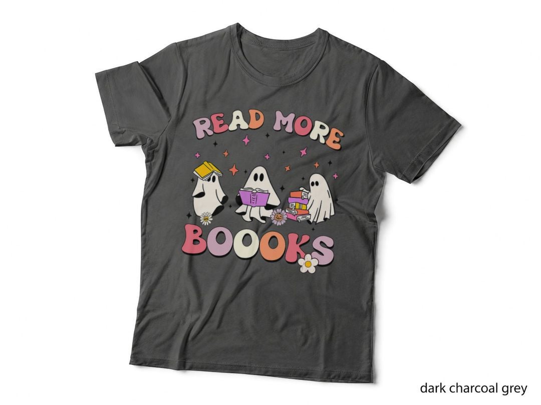 Retro Groovy Read More Books Ghost Boo Ghoul Funny Halloween T-Shirt