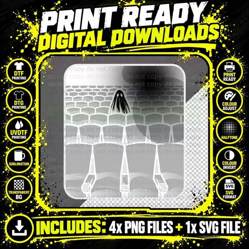 Sheet Ghost Haunted Movie Theater Sad Spooky Theatre Png SVG Digital Bundle
