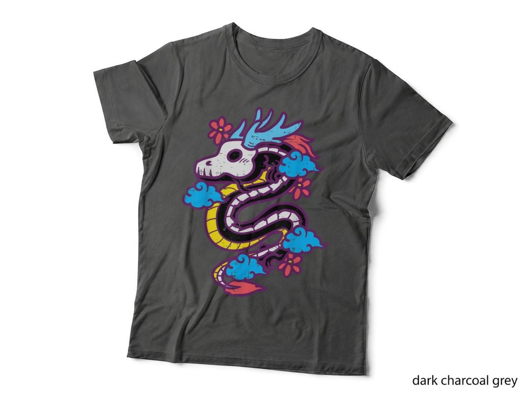 Skeleton Sugar Skull Dragon Halloween Dia De Los Muertos T-Shirt
