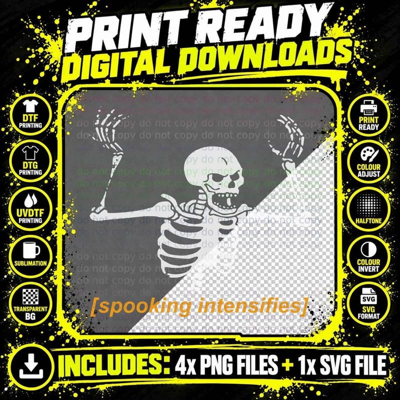 Spooking Intensifies Spooky Scary Skeleton Meme Hoodie Png SVG Digital Bundle