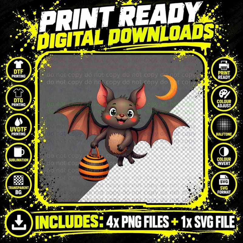 Spooky Bat Lover Shirt, Happy Halloween Animal Gift Png SVG Digital Bundle
