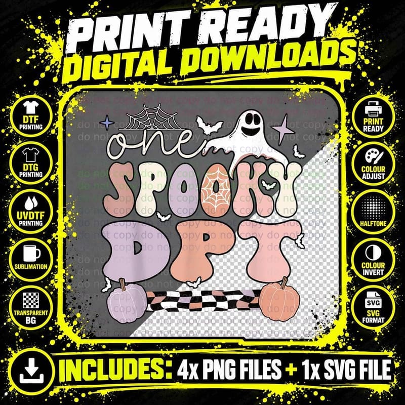 Spooky Doctor of Physical Therapy Halloween DPT T-Shirt Png SVG Digital Bundle