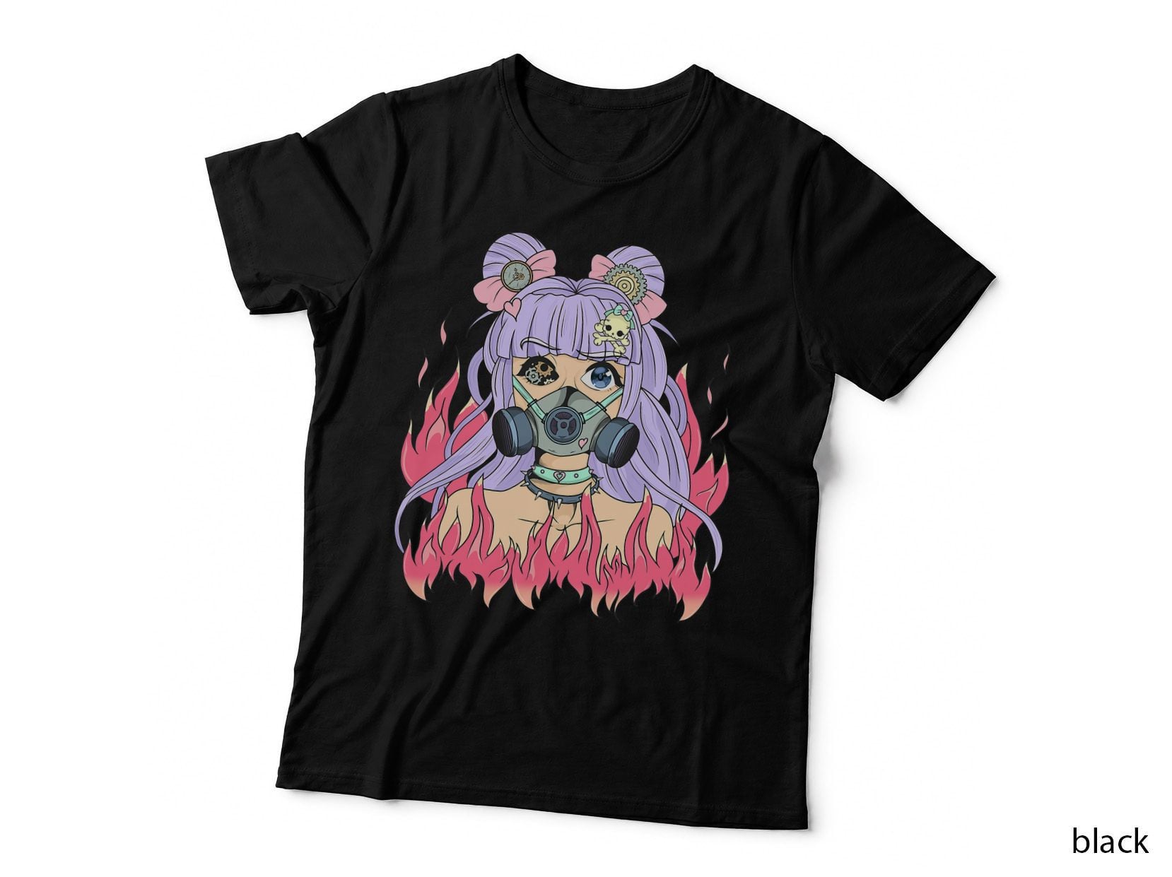Steampunk Pastel Goth Yami Kawaii Anime Girl Creepy Menhera T-Shirt