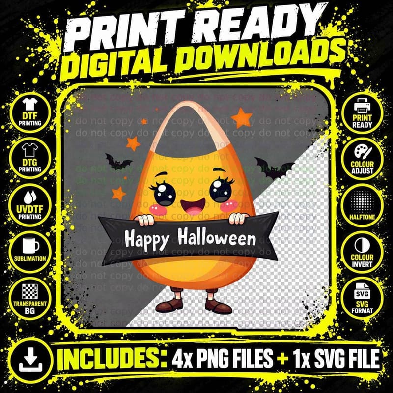 Sweet Halloween Shirt, Funny Candy Corn Treat for Kids Png SVG Digital Bundle