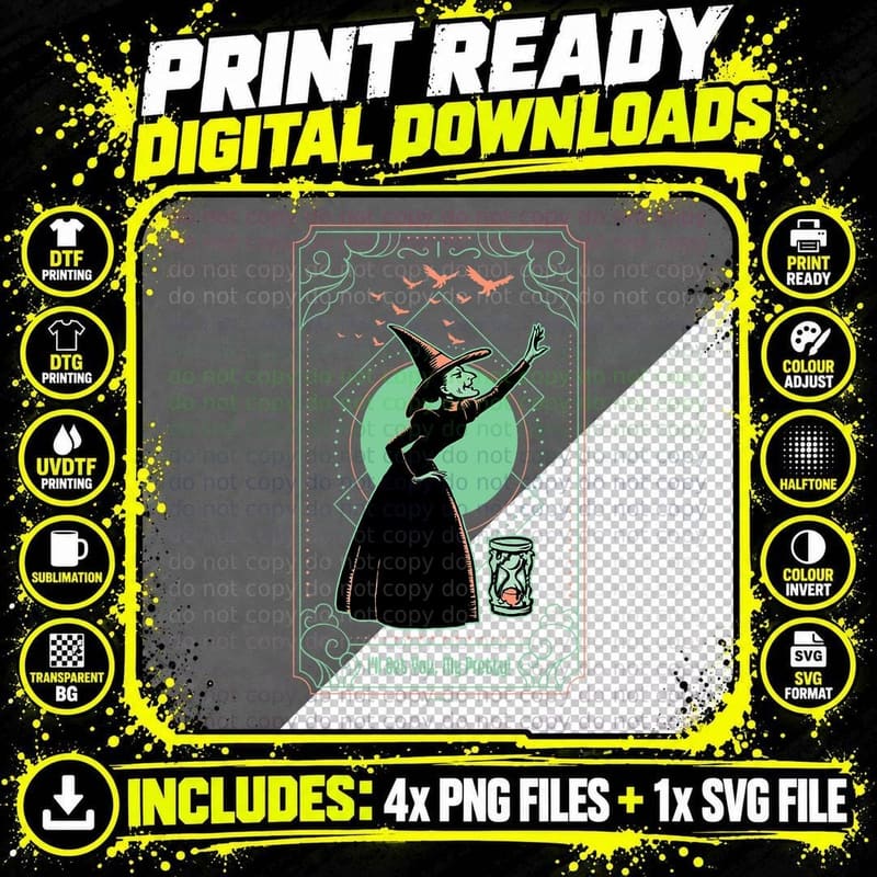 The Wizard of Oz Wicked Witch I'll Get You My Pretty Png SVG Digital Bundle