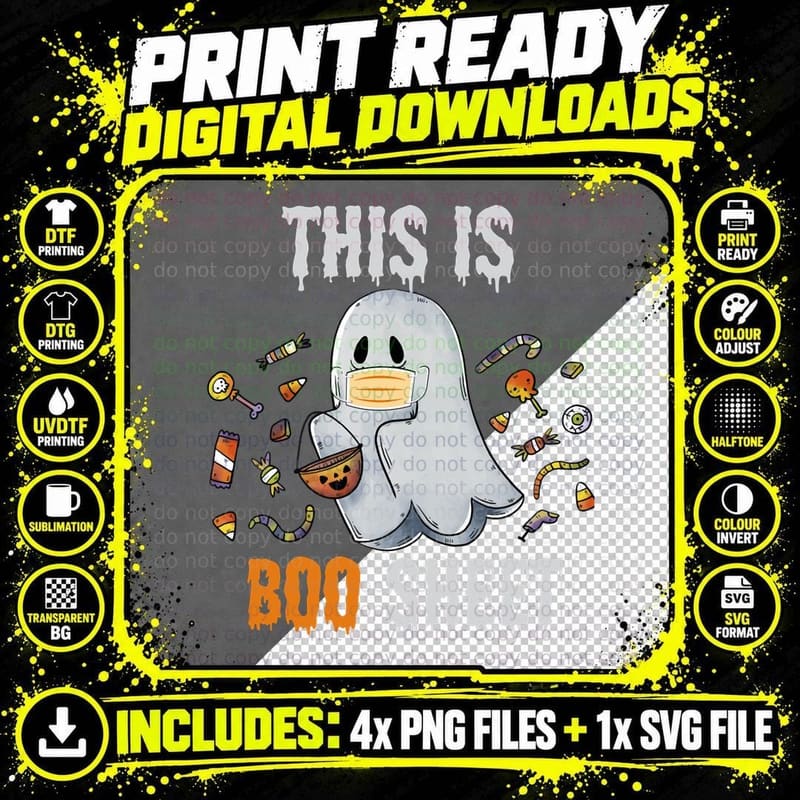 This Is BOO Sheet Ghost Funny Halloween Costume 2020 Png SVG Digital Bundle