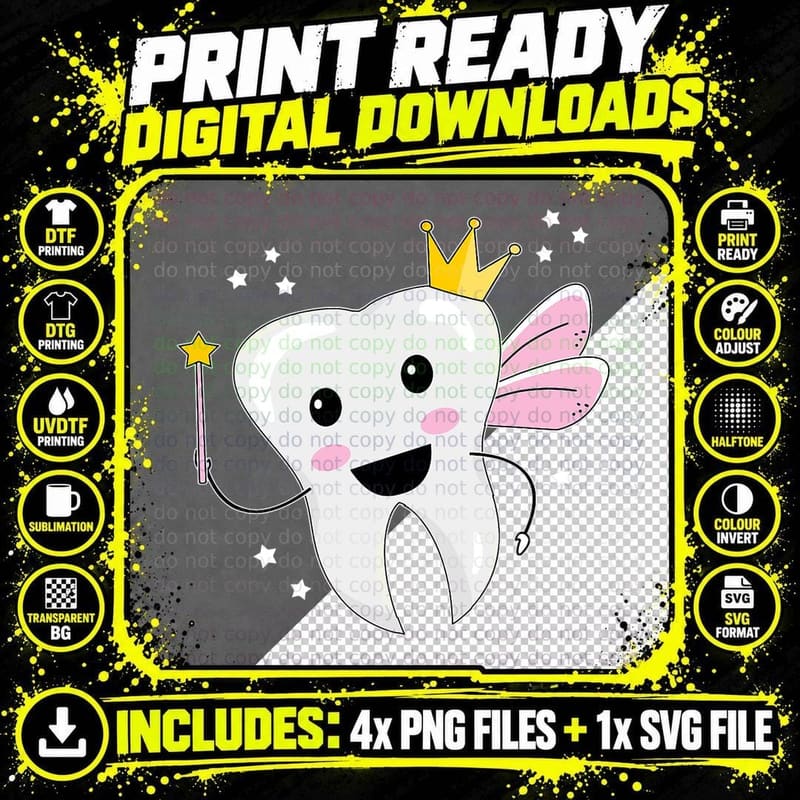 Tooth Fairy Halloween Costume Dental Assistant Dentist Png SVG Digital Bundle