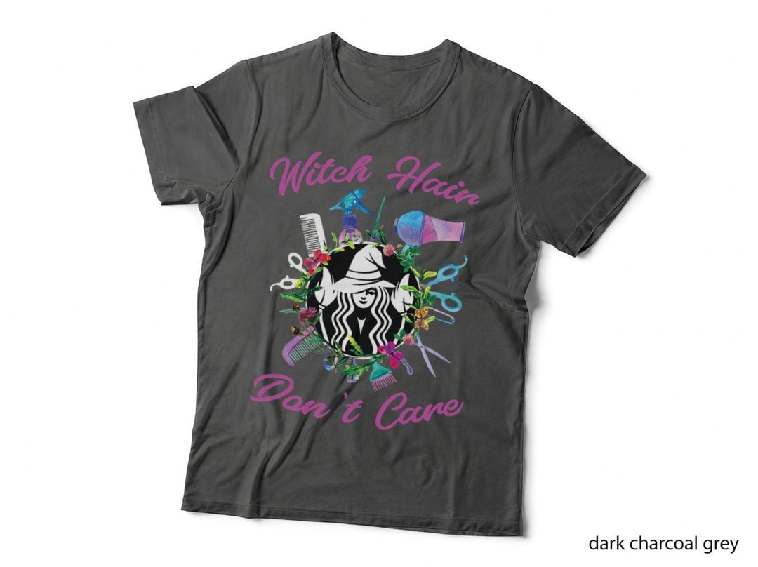 Witch Hair Don't Care Halloween Scissors Broom Hair Stylist T-Shirt