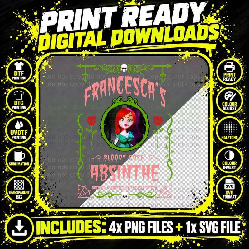 Absinthe Monsters 15 (Francesca) T-Shirt Png SVG Digital Bundle