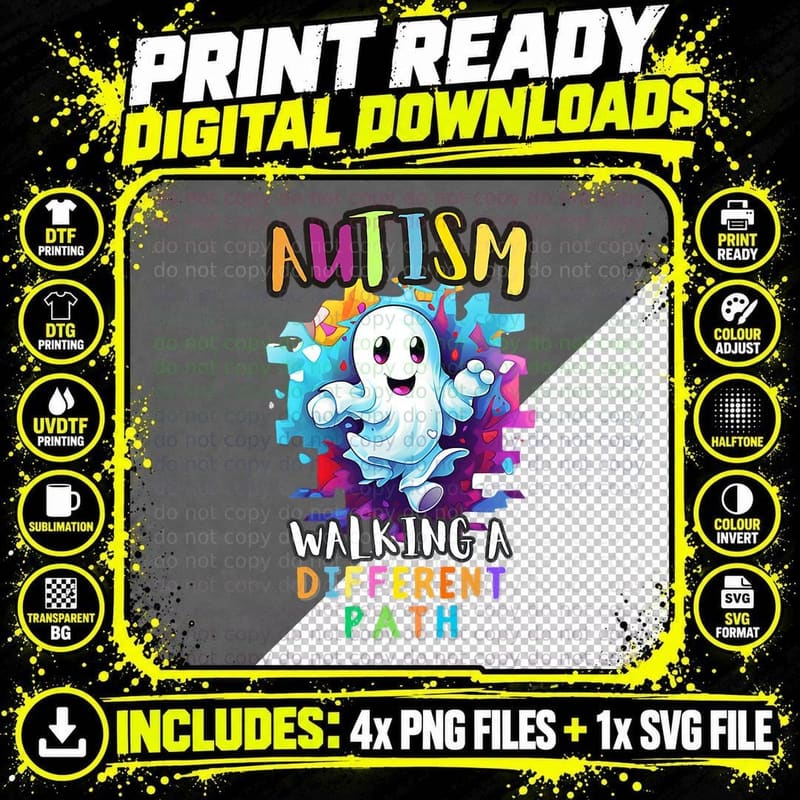 Autism Halloween Season Trick or Treat Autism Awareness Png SVG Digital Bundle