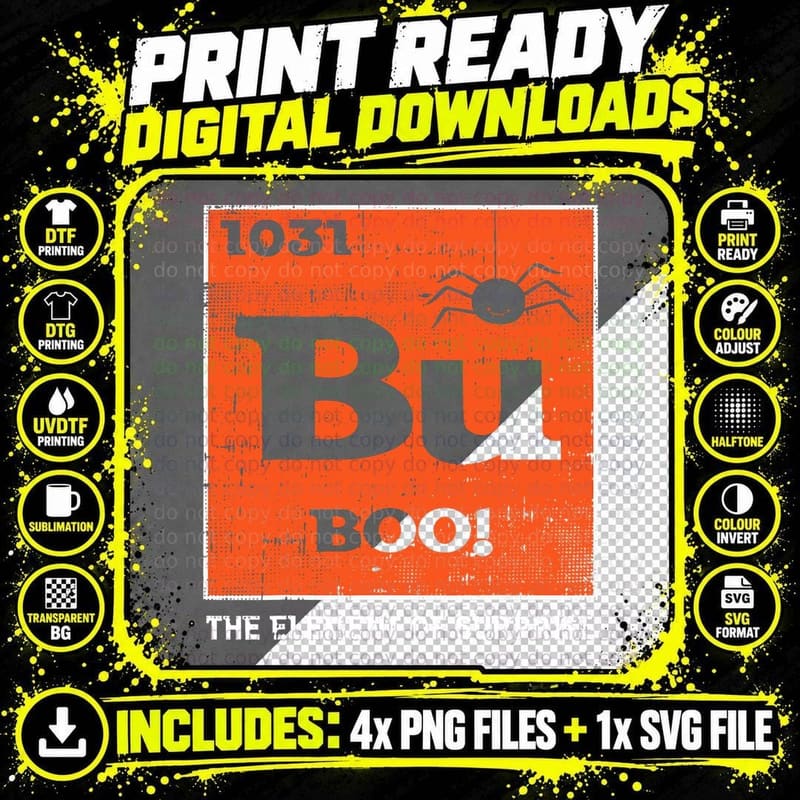 Boo Element of Surprise Costume Easy Science Halloween Png SVG Digital Bundle