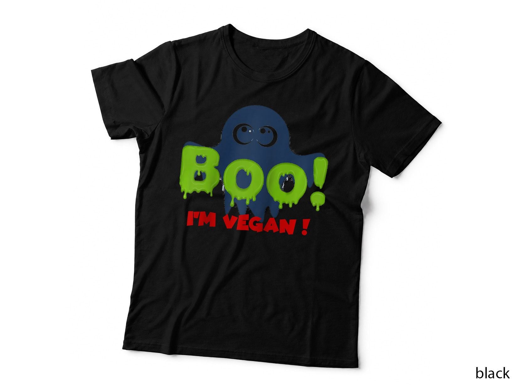 Boo I'm Vegan! Halloween Costume - Funny Vegan Ghost, Halloween T-Shirt