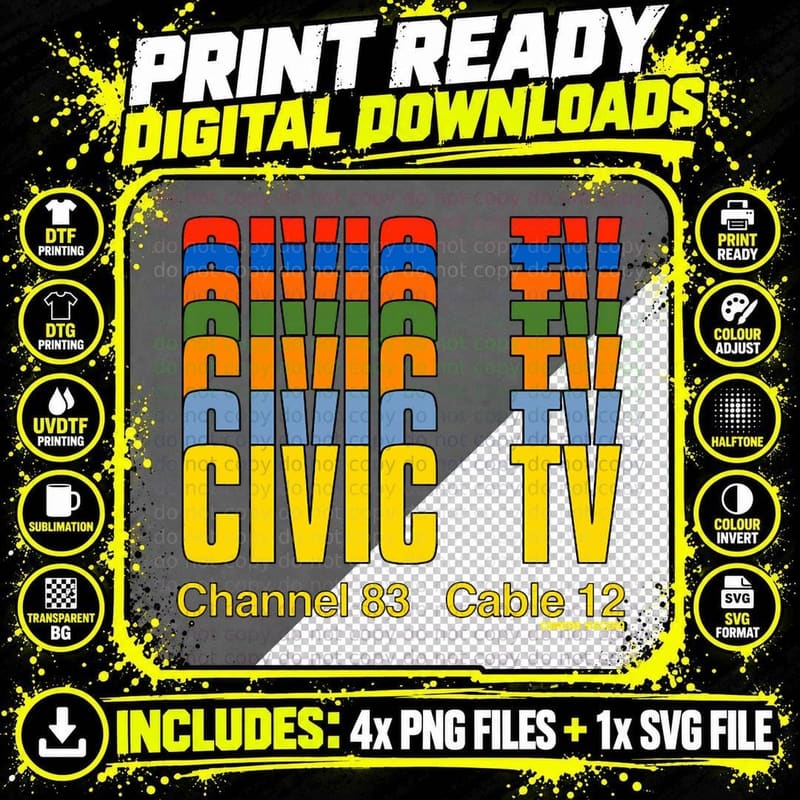 CIVIC TV (Long Live the New Flesh) T-Shirt Png SVG Digital Bundle