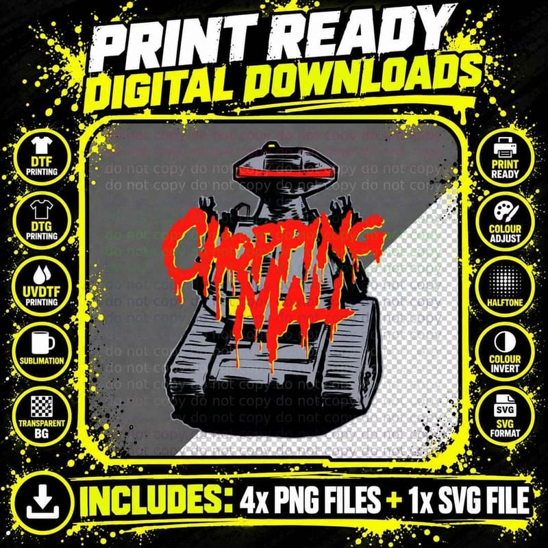Chopping Mall Tribute T-Shirt Png SVG Digital Bundle