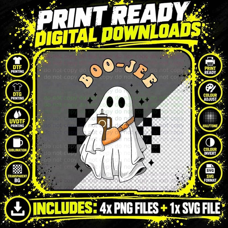 Cute Boujee Boo-Jee Stanley Tumbler Inspired Ghost Png SVG Digital Bundle