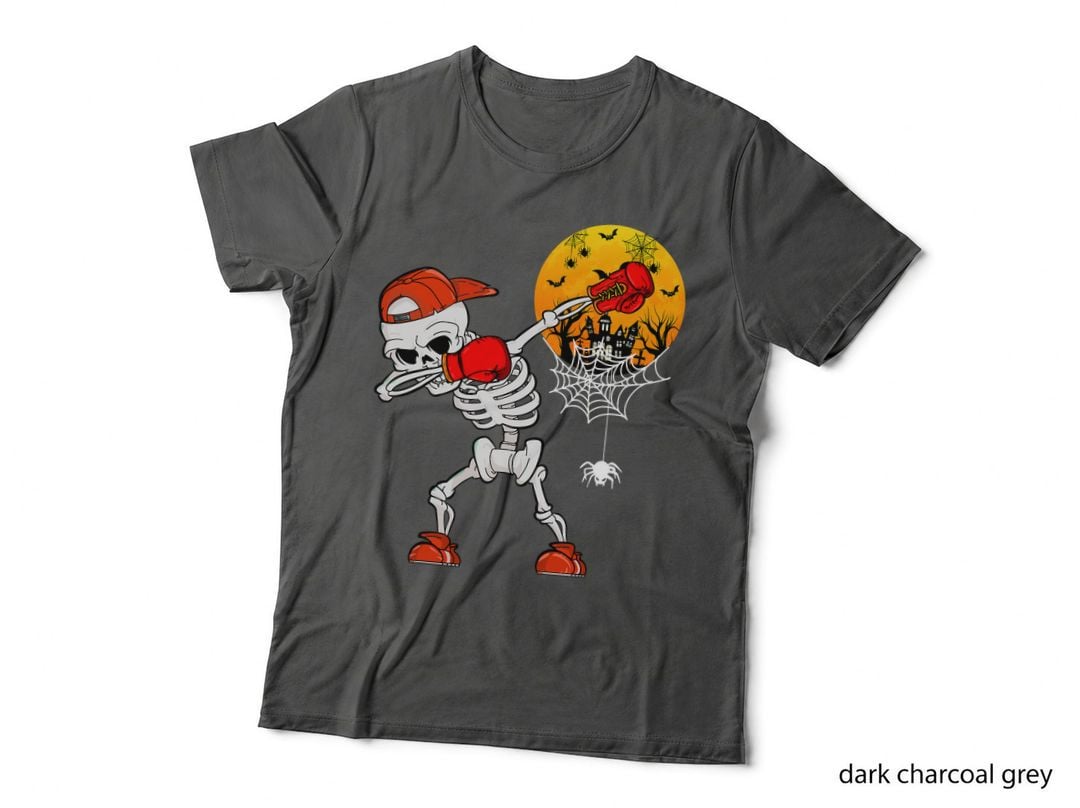 Dabbing Skeleton Playing Boxing Halloween Player Coach T-Shirt