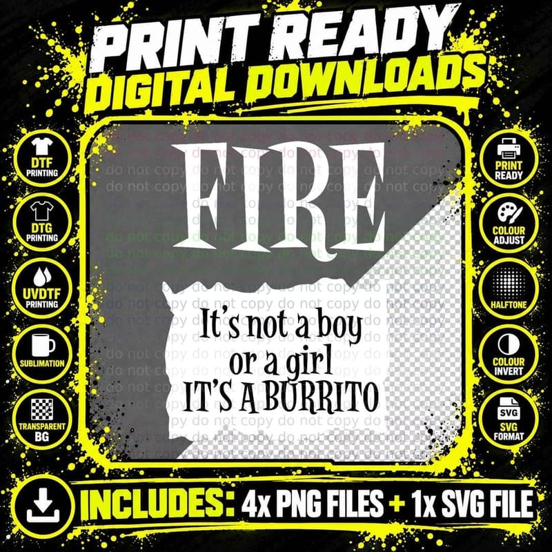 FIRE - Hot Packet Halloween Taco Costume T-Shirt Png SVG Digital Bundle