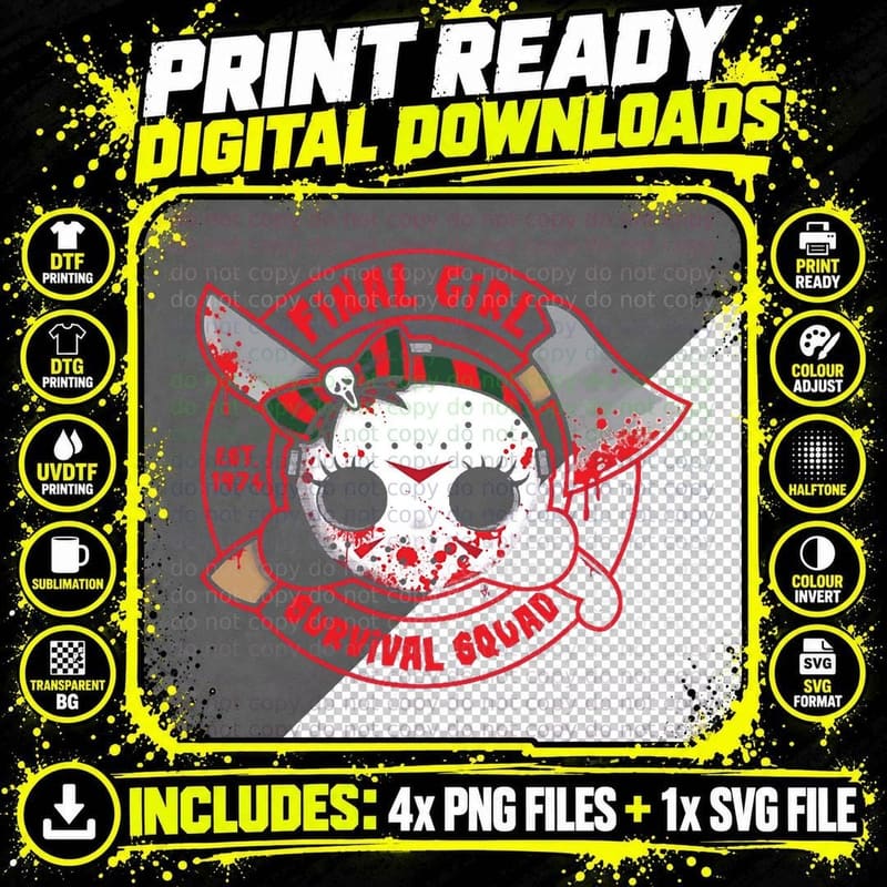 Final Girl Survival Squad T-Shirt Png SVG Digital Bundle
