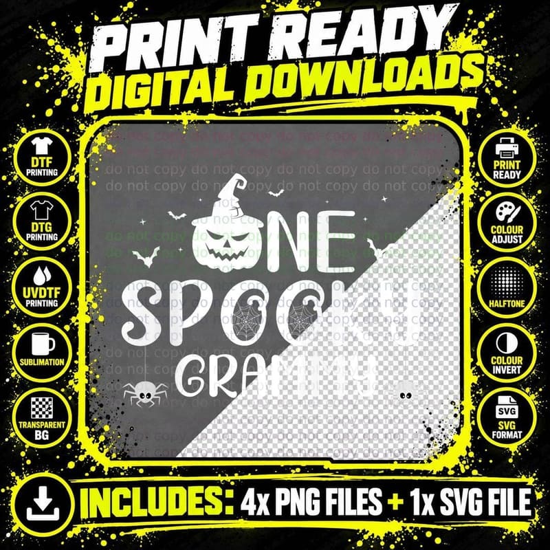Funny Group Halloween Costumes for Family One Spooky Png SVG Digital Bundle