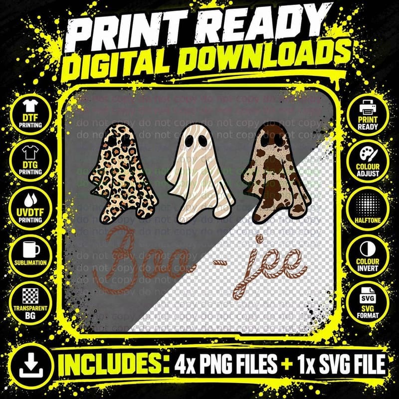 Funny Halloween Ghost Boujee Boo-Jee Spooky Season Cute Png SVG Digital Bundle