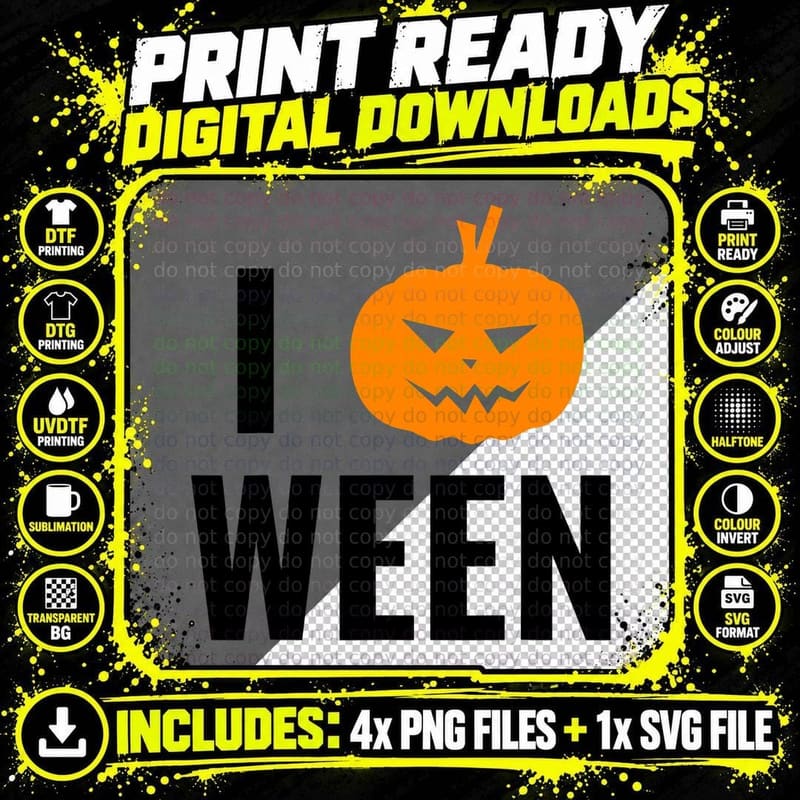 Funny I Pumpkin Ween Halloween Joke Quote T-Shirt Png SVG Digital Bundle