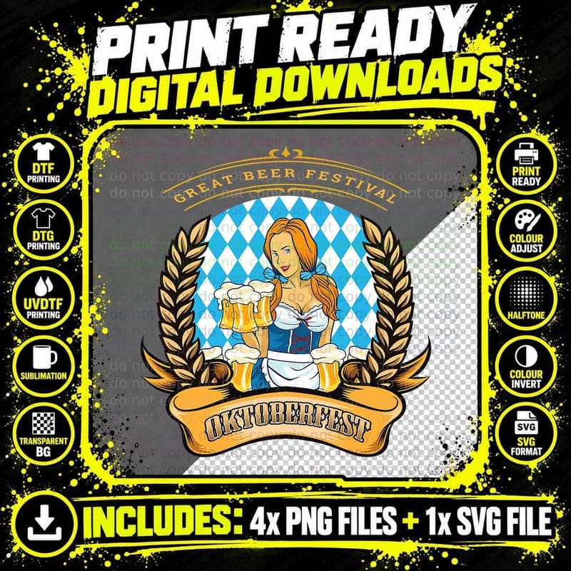 German Bavarian Oktoberfest Halloween Costume Schnitzel Png SVG Digital Bundle