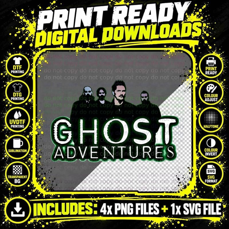 Ghost Adventures Crew T-Shirt Png SVG Digital Bundle