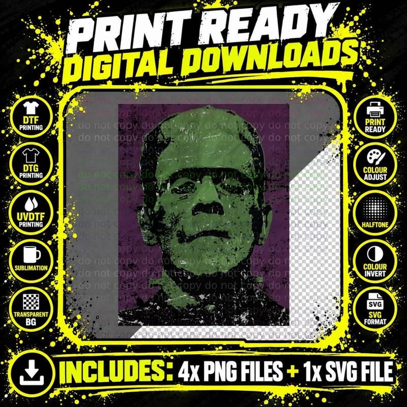 Golden AGE Horror (Frankensteins Monster) T-Shirt Png SVG Digital Bundle