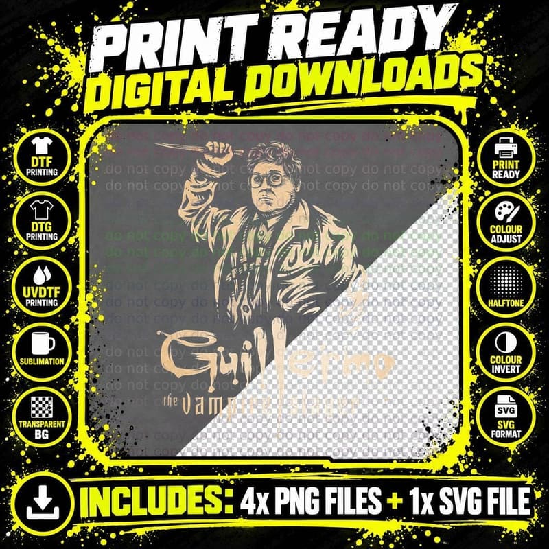Guillermo the Vampire Slayer T-Shirt Png SVG Digital Bundle