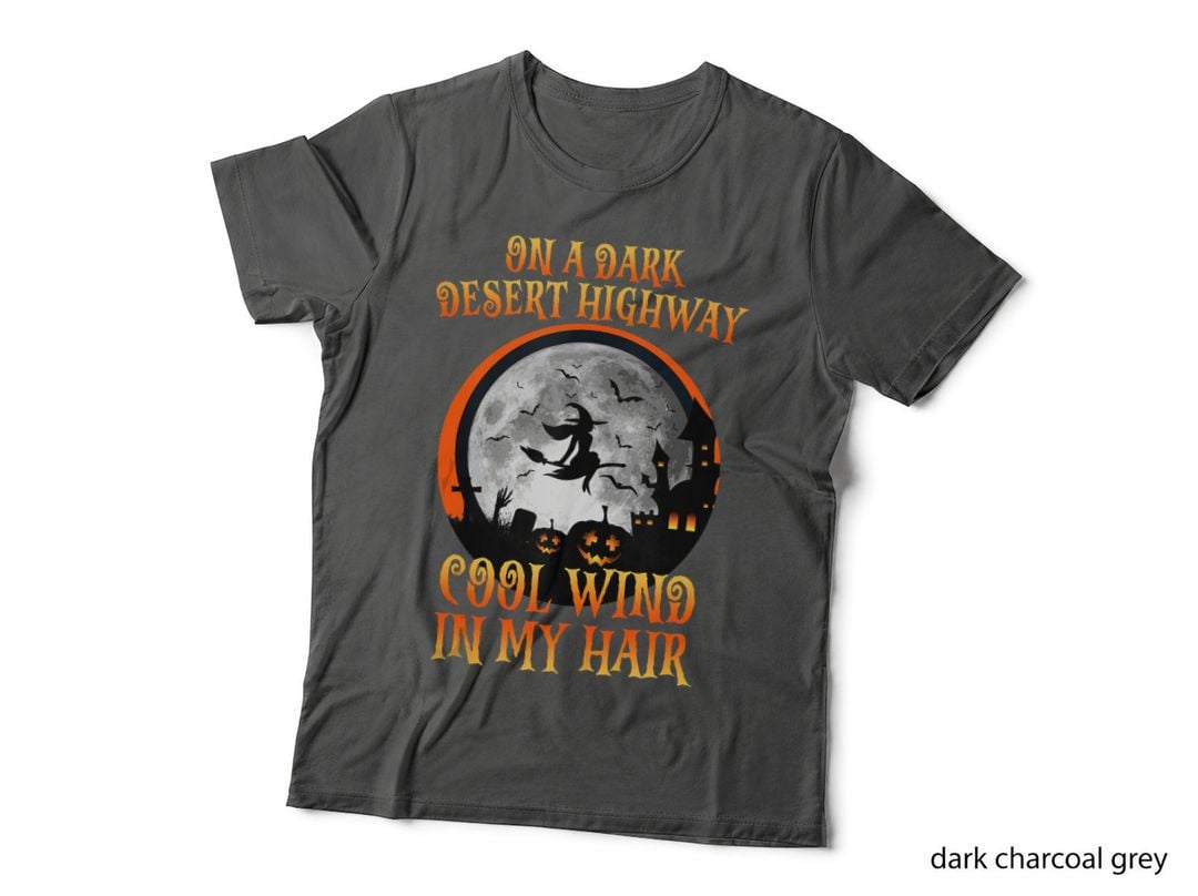 Halloween 2021 Witch Riding Brooms on a Dark Desert, Halloween T-Shirt